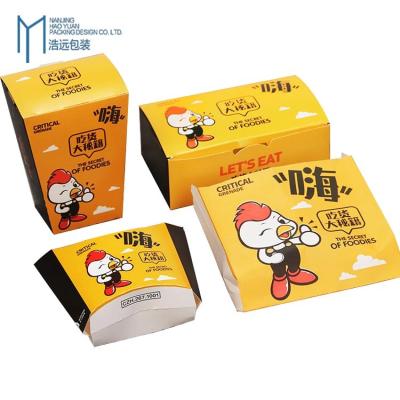 China Disposable Fast Food Fried Chicken Beefsteak Wrapping Box Disposable Food Packing Box Doggie Bag for sale