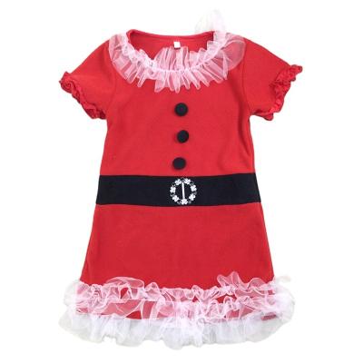 China Wholesale 128Pcs Anti-wrinkle Baby Girls Christmas Tutu Dress Girls Red Princess Vest Dress for sale