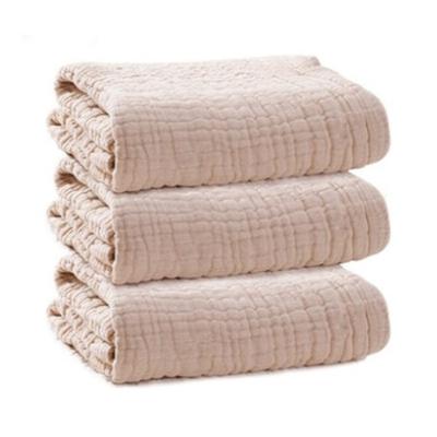 China Baby Covering 100%Cotton Muslin Newborn Child Safe 6 Layers Gauze Bath Towel Infant Plain Color Wrap Kids Wraps Plug Wraps 2022 New for sale