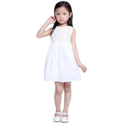 China 2022 New Anti-Static Babies Dress Simple White Casual Baby Dress Infant Princess Girls Dresses Lace Vestidos for sale