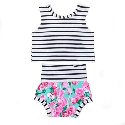 China Wholesale Dropshipping 2Pcs Girls Floral Anti-Shrink T-shirt + Shorts Baby Girls Suit Summer Clothing Set for sale