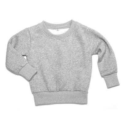 China Anti-pilling Logo Baby Boys Girls Clothes Custom Made For 2022 Autumn New Winter Kids Solid Gray Black Pullover Kids Fleece Sweatshirts for sale