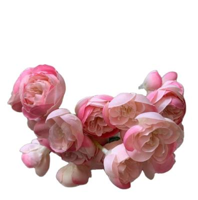 China Various Factory Sell Silk Fabric Widely Used Mountain Tea Rose Artificial Flowers For Gift for sale