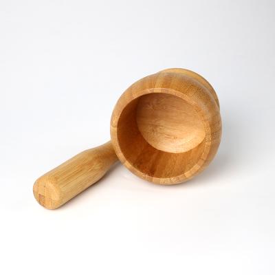 China Viable Useful Wooden Kitchen Garlic Pestle Crusher, Natural Baby Food Supplement Acacia Mortar Crusher and Bamboo Pestle for sale