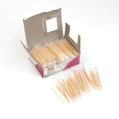 China Custom Disposable Clear Plastic Individual Wrap Safety Product Bamboo Wooden Toothpicks for sale