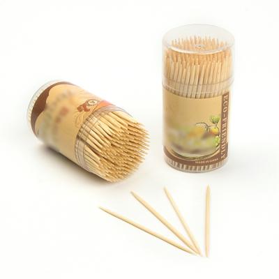 China Custom Disposable Natural Dry Plastic Jar Wooden Toothpicks Product Bamboo Wooden Toothpicks Wholesale for sale