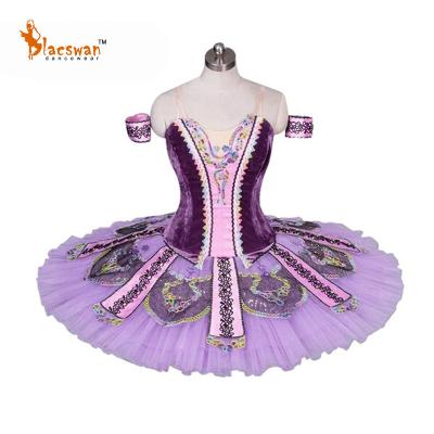 China La Bayadere Variation La Bayadere Purple Adjustable Sizing Professional Adjustable Gamzatti Ballerina Pancake Tutu Ballet Costume Sizing Sale for sale