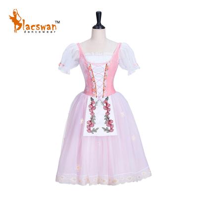 China brackets & Eyes Tying Below Ankle Length La Fille Mal Gardee Professional Pink Degas Ballerina Ballet Romantic Tutu Dance Rural Costume for sale