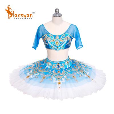 China Blue Professional Classical Dance Bodysuit Ballet Oriental Dancer Costumes Tutu Le Corsaire Sizing Adjustable Girls Variation for sale