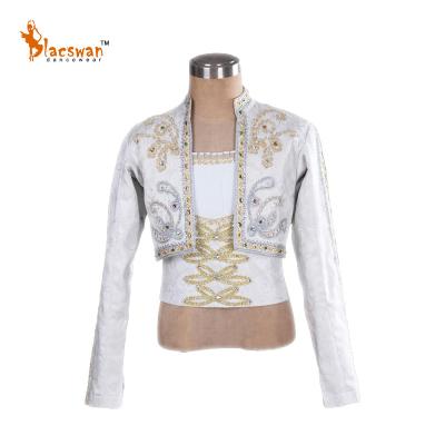 China Customized Ballet Two Piece Don Quixote Male Stage Jacket Silver Professional Classical Dancer Men Tunic Costume Custom Size for sale