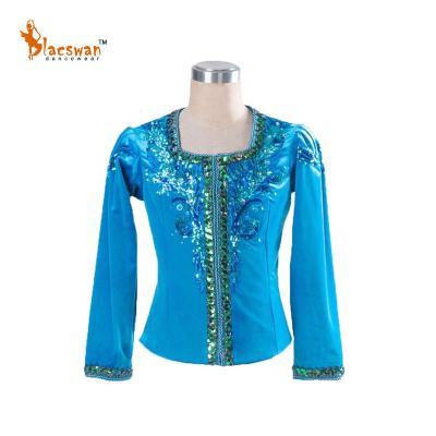 China Bluebird Male Men's Variation Custom Professional Stage Costume Dance Size Ballerina Ballet Blue Bird Tunic for sale