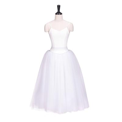 China Skirt 7 Layer White Professional Romantic Rehearsal Ballet Flats Ankle Length Tulle Tutu Long Skirt for sale