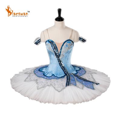 China Professional Blue Stage Performance Ballerina Pancake Tutu Dress Ballet Dance Sleep Beauty Fairy Costumes Adjustable Sizing for sale