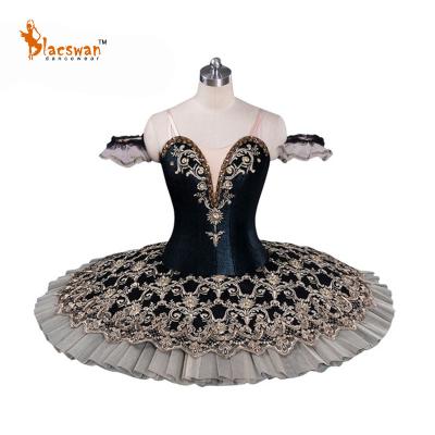 China brackets & Eyes Tying Custom Professional High Level Ballet Competition Stage Costume Wicked Fairy Ballerina Ballet Black Platter Tutu for sale