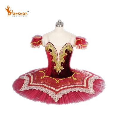 China Vitality sleep beauty competition stage dress ballet costume tutu sizing adjustable girls burgundy finger fairy professional for sale