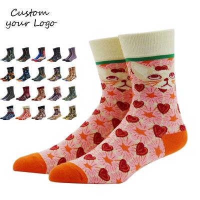 China Autumn And Winter New Colorful Sporty Personalized European Socks And American Trend Socks For Men And Women Animal Cat Socks Hot Sale for sale