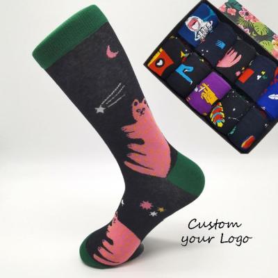 China Custom Happy Design Sporty Cotton Fashion Soxadilly Socks Men With Logo Pattern Custom Design for sale