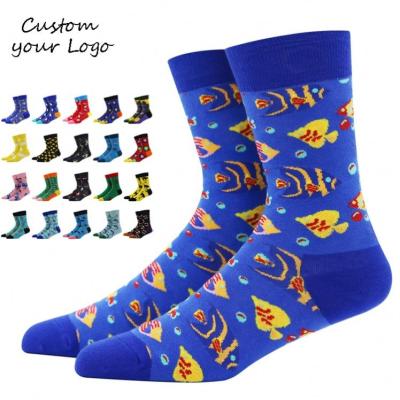 China Wholesale High Quality Fashion Crew Cotton Colorful Funny Design QUICK DRY Women Fish Pattern Socks for sale