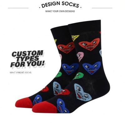 China Wholesale Colorful Designs Socks Creative Funny Graffiti Men And Women Sports In The Tube Socks Pattern Happy Crew Love And Face Socks for sale