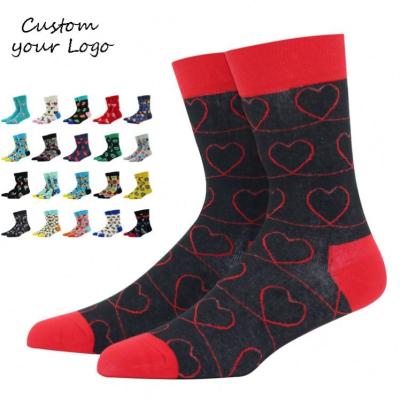 China Amazon hot sale sporty fashion creative colorful in happy tube men and women cotton pattern crew love socks casual funny socks for sale