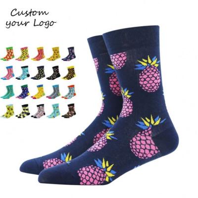 China Fashion Sporty Funny Cotton Happy Socks Autumn And Winter New Colorful Socks Cute Hot Sale Men And Women Fruit Series Strawberry Socks for sale