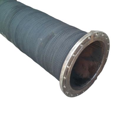 China Large Diameter Flange Type Petroleum Base Hydraulic Fluids Water Suction Hose Suction Discharge Dredging Rubber Hose With Flange for sale