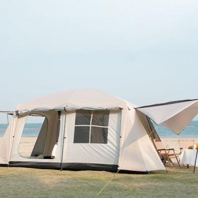 China Outdoor Super Large Double Storey Thickened Party Camping Tent Two Bedroom One Living Room Family Camping for sale