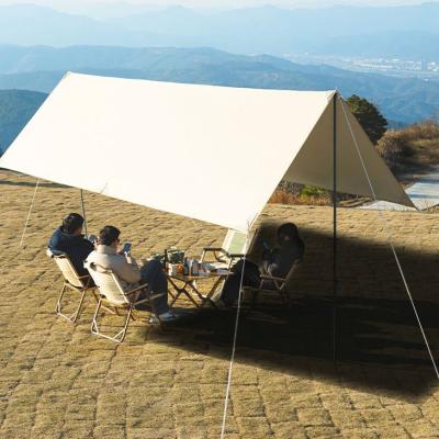 China Outdoor Portable Camping Square Shade Canopy  Rainproof Silver Awning Picnic Thickened Canopy for sale