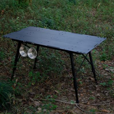 China Outdoor Camping Foldable Square Table Three Piece Aluminum Plate Tactical Table for sale