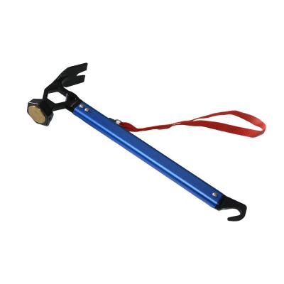 China Multifunctional Tent Hammer Portable Camping Hammer Anti Noise Cast Iron Brass Head for sale