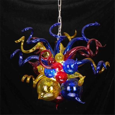 China 100% Handmade Bedroom Hanging Pendant Lamp New Arrival Multi Colored Bubble Glass Small Chandelier for sale