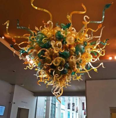 China 100% Handmade Western Style 110v-240v Multi Colored Blown Glass Chandeliers For Wedding for sale