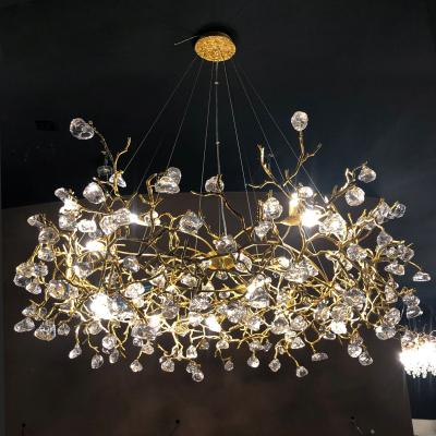 China Crystal Chandelier Art Large Hanging Tree Branch Shape Modern Chandelier Pendant Light for sale