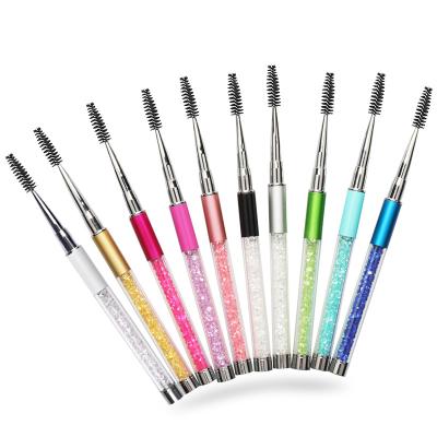 China Beauty Care Makeup Tools Rhinestone Lash Brush Reusable Mascara Wand Applicator Eyelash Extension Lashes Brush Silicon for sale