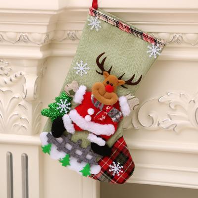 China Creative Large New Christmast Ornament Christmas Stocking Candy Bag Candy Bag Christmas Decorations for sale