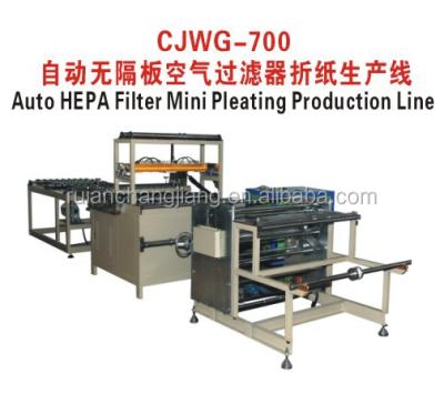 China Custom HEPA Air Filter Paper Pleating Machine with 6 Roller for Fiberglass CJWG-700 for sale