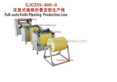 China Knife pleating machine /Blade pleating machine Air filter manu CJCZ55-600-II nonwoven folding machie /metal mesh sheet pleating machine for sale