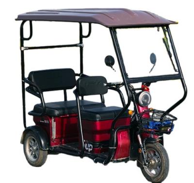 China Passenger 3 wheel electric tricycle with rear seat cheap 600w electric tricycle with canopy roof for adult for sale