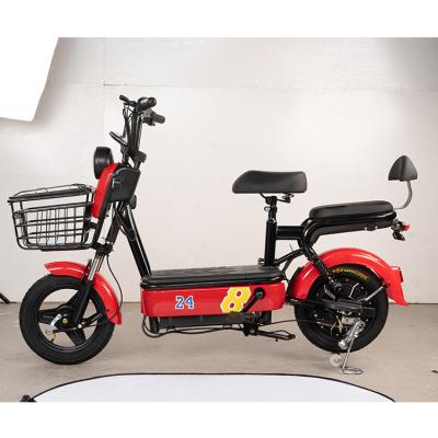 China New Model Steel 14 Inch Fat Tire E Bike Electric Mopeds 48V 500W Bike Electric Bicycle With Pedals for sale