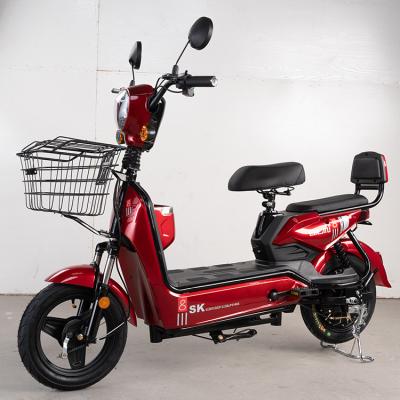 China Steel Electric Bike 350w 2 Seats Electric Bicycle Ebike Pedal Assist Electric City Bike for sale