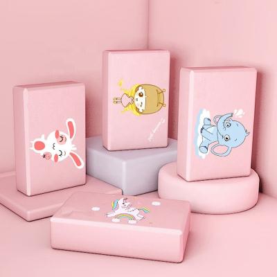 China Eco-friendly Printing High Density EVA Yoga Block Kids Dance Pilates Learning Aid Brick Children Fitness Exercise Sports Yoga Blocks Non Slip for sale