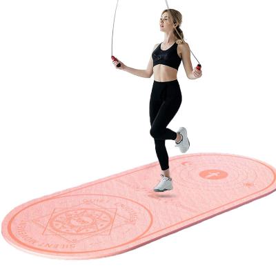 China Anti-skid Rope Exercise Workout Jumping Mat 8mm Thickened Noise Reduction Jump Rope Mute Mat 140*63cm for sale