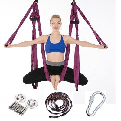 China Yoga Support Yoga Swing Set Anti-Gravity Adjustable Overhead Sling Foam Handle Yoga Sturdy Hammock Support Trapeze Hanging Equipment Tool for sale