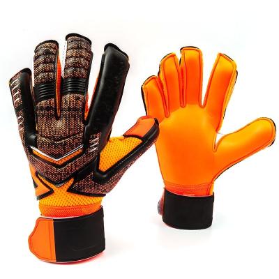 China Finger ProtectionÂ   Soccer Goalkeeper Gloves Leather Leather Strong Grip Finger Thorns Protection Rubber Soccer Gloves For Adults Kids for sale