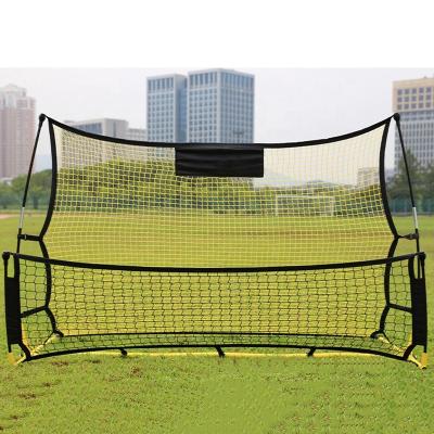 China Pass and Receive LOGO Portable Soccer Trainer Custom Rebound Training Wall Boards 2 Net Soccer Rebounder Training Equipment For Shoot And Pass for sale