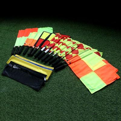 China Foam Grip Referee Flags Aluminum Alloy Order Hand Flag Foam Grip Signal Flags For Sports Sports Soccer Volleyball Soccer for sale