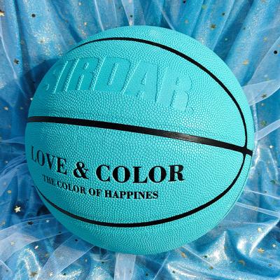 China Daily Training And Practice PU Club Street Ball Basket Non-slip Leather Ball De Basket Trend Blue Kids Blue Color Basketball Ball Size 7 Great Gift for sale