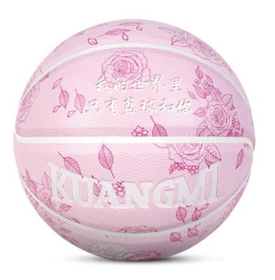 China Anti-Slip Texture Customize Letter Printing Basketball Ball Glow In The Dark Custom PU Basketball Balls Size 7 Custom Birthday Gift for sale