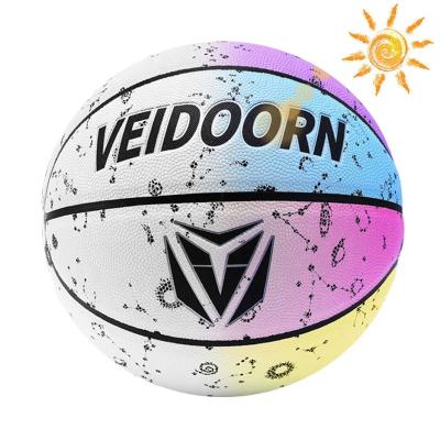 China Change its color under sunlight light up basketball ball glow youth basketball pink color change activated by sunlight gift ideas for sale