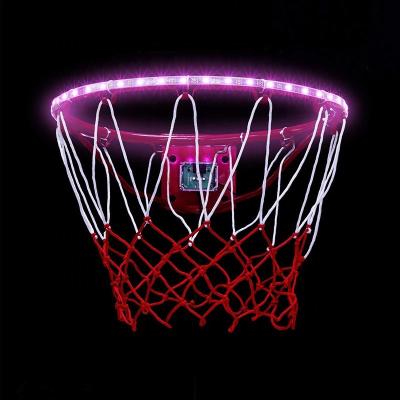 China Solar Powered LED Basketball Hoop Light Solar Powered Glow In The Dark Basketball Rim Light Waterproof Super Bright Basketball Lights For Night Party for sale